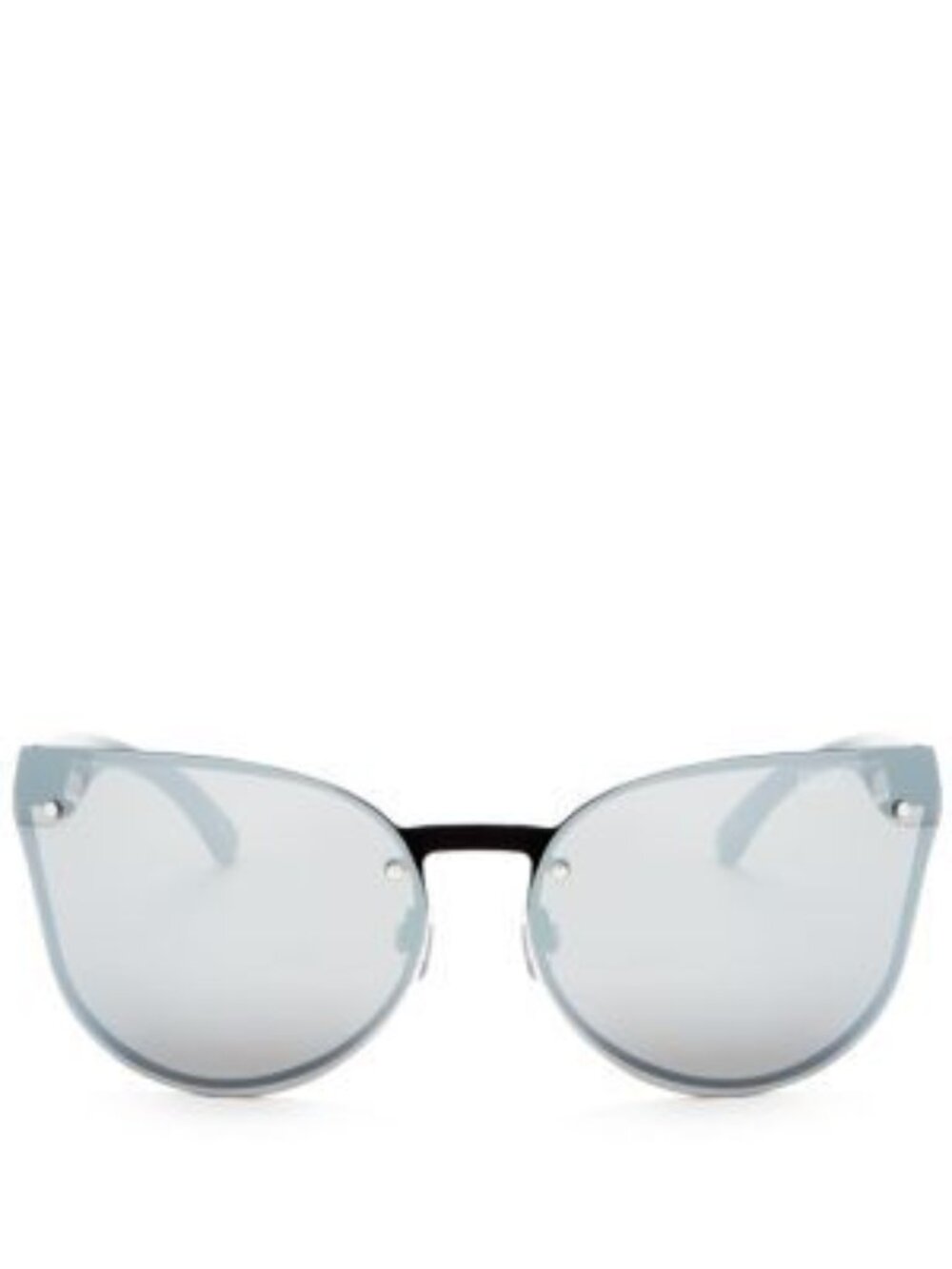 Quay Higher Love Rimless Mirrored Cat Eye Sunglasses, 65mm In Black/silver